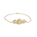 14K Yellow Gold Plated Sterling Silver 1/2 Cttw Lab Grown Diamond Rose Motif Link Bracelet-0