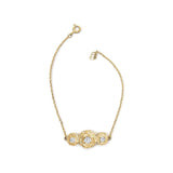 14K Yellow Gold Plated Sterling Silver 1/2 Cttw Lab Grown Diamond Rose Motif Link Bracelet-3 thumbnail 4