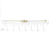 14K Yellow Gold Plated Sterling Silver 1/2 Cttw Lab Grown Diamond Rose Motif Link Bracelet-4 thumbnail 5
