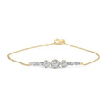 10K Yellow Gold Plated .925 Sterling Silver 1.0 Cttw Lab Grown Diamond Bezel Set Bracelet-0