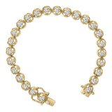 10K Yellow Gold Plated .925 Sterling Silver 2.0 Cttw Lab Grown Diamond Openwork Tennis Bracelet-3 thumbnail 4
