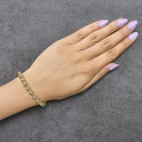 10K Yellow Gold Plated .925 Sterling Silver 2.0 Cttw Lab Grown Diamond Openwork Tennis Bracelet-2 thumbnail 3