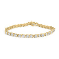 10K Yellow Gold Plated .925 Sterling Silver 1/2 Cttw Lab Grown Diamond Miracle Plate Tennis Bracelet-0