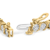 10K Yellow Gold Plated .925 Sterling Silver 1/2 Cttw Lab Grown Diamond Miracle Plate Tennis Bracelet-1 thumbnail 2