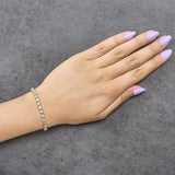10K Yellow Gold Plated .925 Sterling Silver 1/2 Cttw Lab Grown Diamond Miracle Plate Tennis Bracelet-2 thumbnail 3