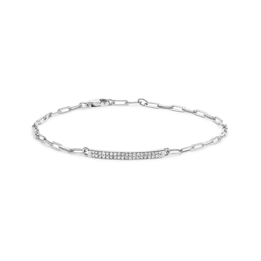 Sterling Silver 1/7 Cttw Diamond Double Row Link Tennis Bracelet