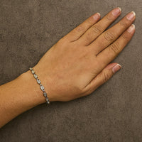 .925 Sterling Silver Diamond Accent Heart Link Bracelet (I-J Color, I3 Clarity) - 7.25