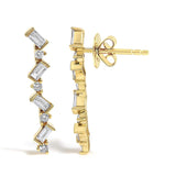 14K Yellow Gold 1/2 Cttw Diamond Zig Zag Drop Earrings (I-J Color, SI2-I1 Clarity)-3 thumbnail 4