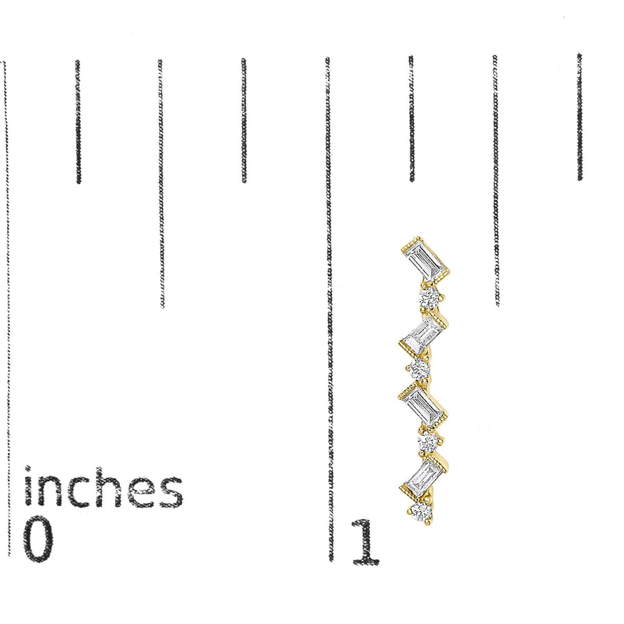 14K Yellow Gold 1/2 Cttw Diamond Zig Zag Drop Earrings (I-J Color, SI2-I1 Clarity)
