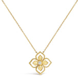 10K Yellow Gold Diamond Accent Floral Medallion Pendant Necklace-0 thumbnail 1