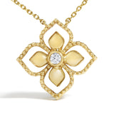 10K Yellow Gold Diamond Accent Floral Medallion Pendant Necklace-1 thumbnail 2