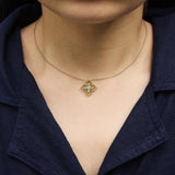 10K Yellow Gold Diamond Accent Floral Medallion Pendant Necklace-2 thumbnail 3