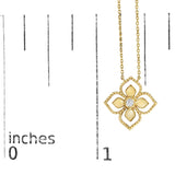 10K Yellow Gold Diamond Accent Floral Medallion Pendant Necklace-4 thumbnail 5