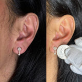 10K Rose Gold 1/4 Cttw Diamond Palm Tree Push Back Stud Earrings (H-I Color, I1-I2 Clarity)-2 thumbnail 3