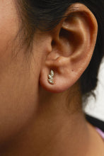 10K Yellow Gold 1/10 Cttw Diamond Triple Leaf Stud Earring (H-I Color, I1-I2 Clarity)-2