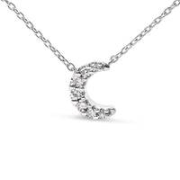 10K White Gold Diamond Accented Crescent Moon Shaped 18