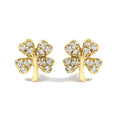 10K yellow gold clover ring with 4 round diamond accent stones