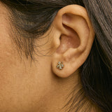 10K Yellow Gold Diamond Accent 4 Leaf Clover Stud Earrings-2 thumbnail 3