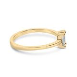 14K Yellow Gold Plated Sterling Silver 1/5 Cttw Baguette Diamond Open Band Ring-1 thumbnail 2