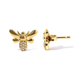 10K Yellow Gold Diamond Accented Bumble Bee Stud Earring (H-I Color, I1-I2 Clarity)-3 thumbnail 4