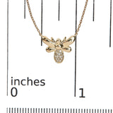 10K Yellow Gold Diamond Accented Bumble Bee Pendant 18