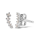 10K White Gold 1/10 Cttw Diamond Journey Style Climber Stud Earrings (H-I Color, I1-I2 Clarity)-1 thumbnail 2