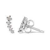 10K White Gold 1/10 Cttw Diamond Journey Style Climber Stud Earrings (H-I Color, I1-I2 Clarity)-3 thumbnail 4