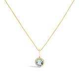 10K Gold Gemstone and 1/10 Cttw Diamond Accent Halo Pendant Necklace-5 thumbnail 15