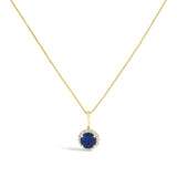 10K Gold Gemstone and 1/10 Cttw Diamond Accent Halo Pendant Necklace-6 thumbnail 17