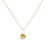 10K Gold Gemstone and 1/10 Cttw Diamond Accent Halo Pendant Necklace-9 thumbnail 23