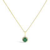 10K Gold Gemstone and 1/10 Cttw Diamond Accent Halo Pendant Necklace-8 thumbnail 21