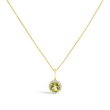 10K Gold Gemstone and 1/10 Cttw Diamond Accent Halo Pendant Necklace-3 thumbnail 11