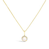 10K Gold Gemstone and 1/10 Cttw Diamond Accent Halo Pendant Necklace-2 thumbnail 8