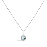 10K Gold Gemstone and 1/10 Cttw Diamond Accent Halo Pendant Necklace-12 thumbnail 9
