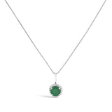 10K Gold Gemstone and 1/10 Cttw Diamond Accent Halo Pendant Necklace-15 thumbnail 16