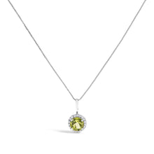 10K Gold Gemstone and 1/10 Cttw Diamond Accent Halo Pendant Necklace-16