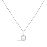 10K Gold Gemstone and 1/10 Cttw Diamond Accent Halo Pendant Necklace-19 thumbnail 24
