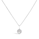 10K Gold Gemstone and 1/10 Cttw Diamond Accent Halo Pendant Necklace-23 thumbnail 10