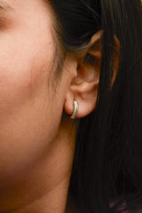10K Yellow Gold 1/10 Cttw Diamond and Rope Twist Huggy Hoop Earrings (H-I Color, I1-I2 Clarity)-2 thumbnail 3