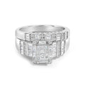 Sterling Silver 1.0 Cttw Diamond Composite Head Bridal Engagement Ring Set-0