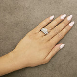 Sterling Silver 1.0 Cttw Diamond Composite Head Bridal Engagement Ring Set-2 thumbnail 3
