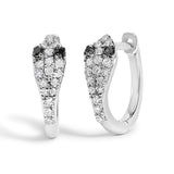10K White Gold 1/5 Cttw Diamond Snake Eyes Huggy Hoop Earrings-1 thumbnail 2