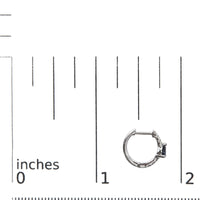 10K White Gold Pear Shaped Blue Sapphire and 1/10 Cttw Diamond Huggy Hoop Earrings (H-I Color, I1-I2 Clarity)