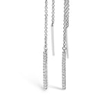 10K White Gold 1/10 Cttw Diamond Threader Earrings-1 thumbnail 2