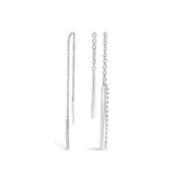 10K White Gold 1/10 Cttw Diamond Threader Earrings-3 thumbnail 4