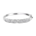 14K white gold bracelet with princess-cut diamond stones in invisible setting