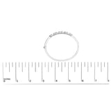 14K White Gold 2 1/2 Cttw Diamond Graduating Floral Cluster Bangle Bracelet (H-I Color, SI1-SI2 Clarity) - Fits Wrists up to 7.25