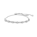 925 sterling silver bolo bracelet with square and rectangle diamond links