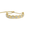 14K yellow gold bracelet with cushion diamond composite clusters