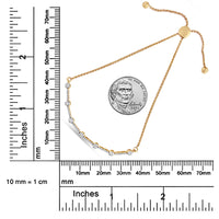 14K Gold Plated Sterling Silver 1/3 Cttw Diamond Slider Link Bolo Bracelet